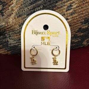 MLB gold plated earrings- LA Dogers